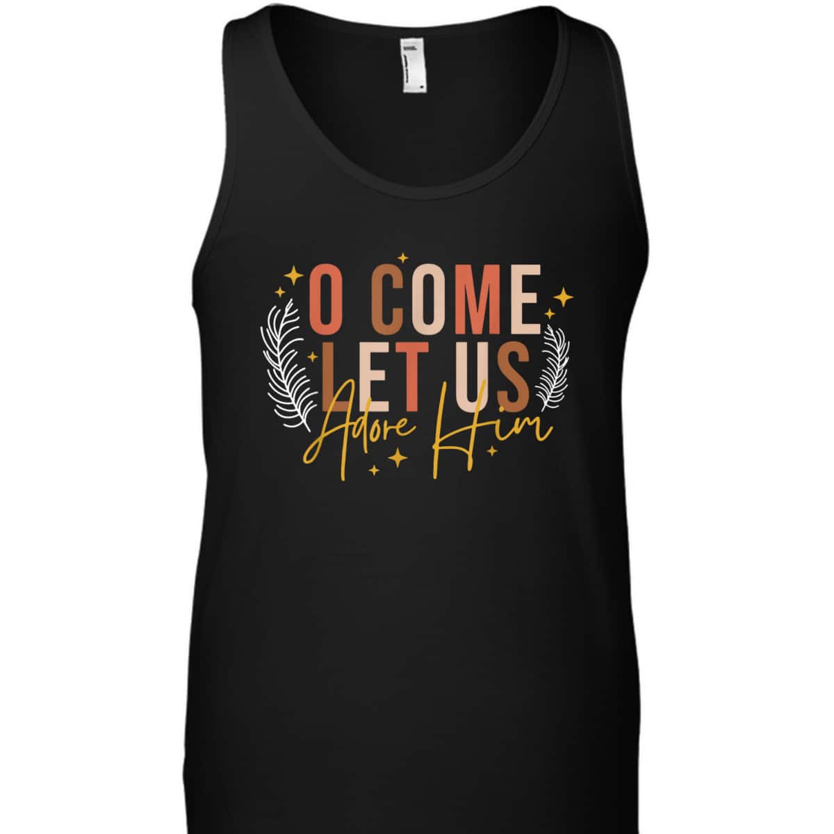 Funny Christian Christmas Jesus Xmas O Come Let Us Adore Him T-Shirt