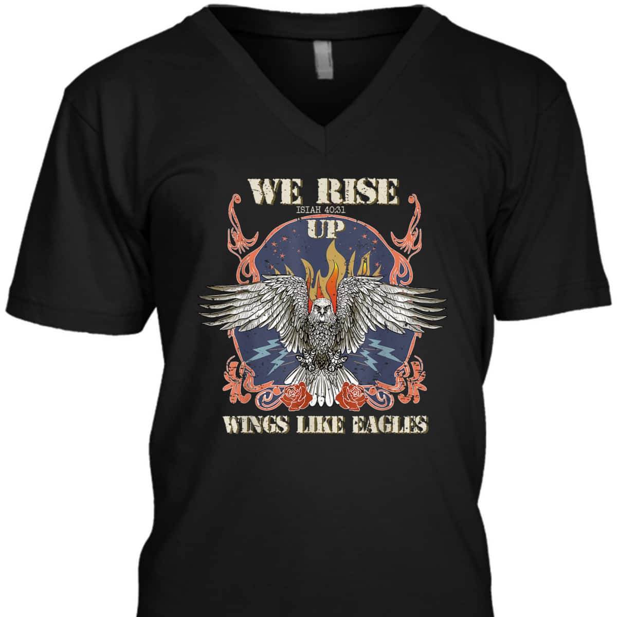 We Rise Up Wings Like Eagle Christian Religious Isaiah 40:31 Bible Verse T-Shirt