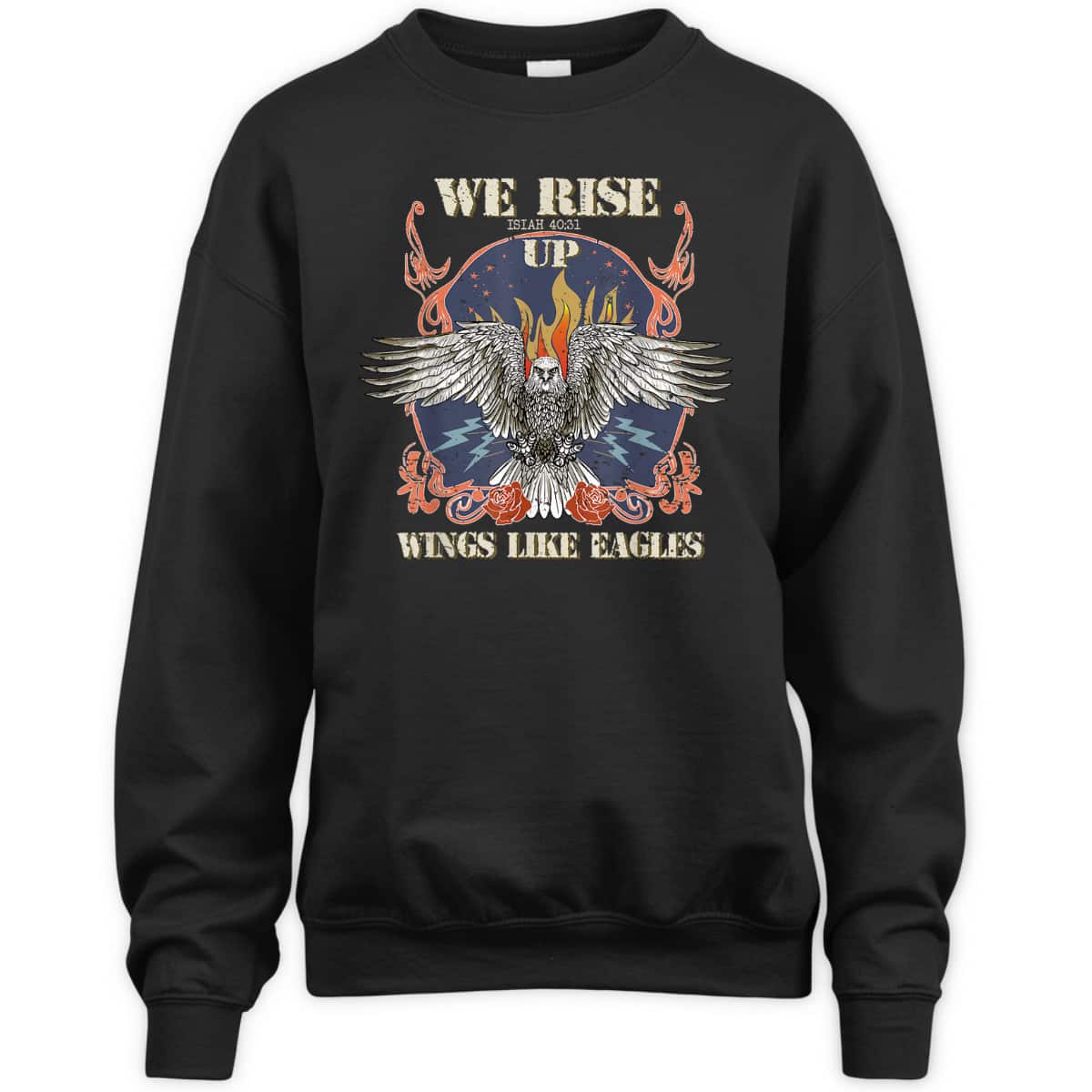 We Rise Up Wings Like Eagle Christian Religious Isaiah 40:31 Bible Verse T-Shirt