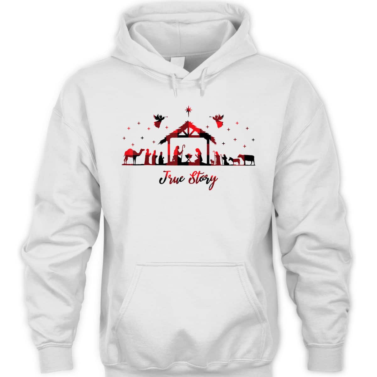 True Story Christmas Nativity Scene Xmas Buffalo Red Plaid T-Shirt True Story Christmas Nativity Scene Xmas Buffalo Red Plaid T-Shirt