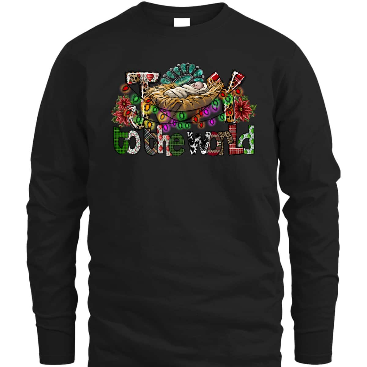 Joy To The World Christian Christmas Baby Jesus Xmas Holiday T-Shirt