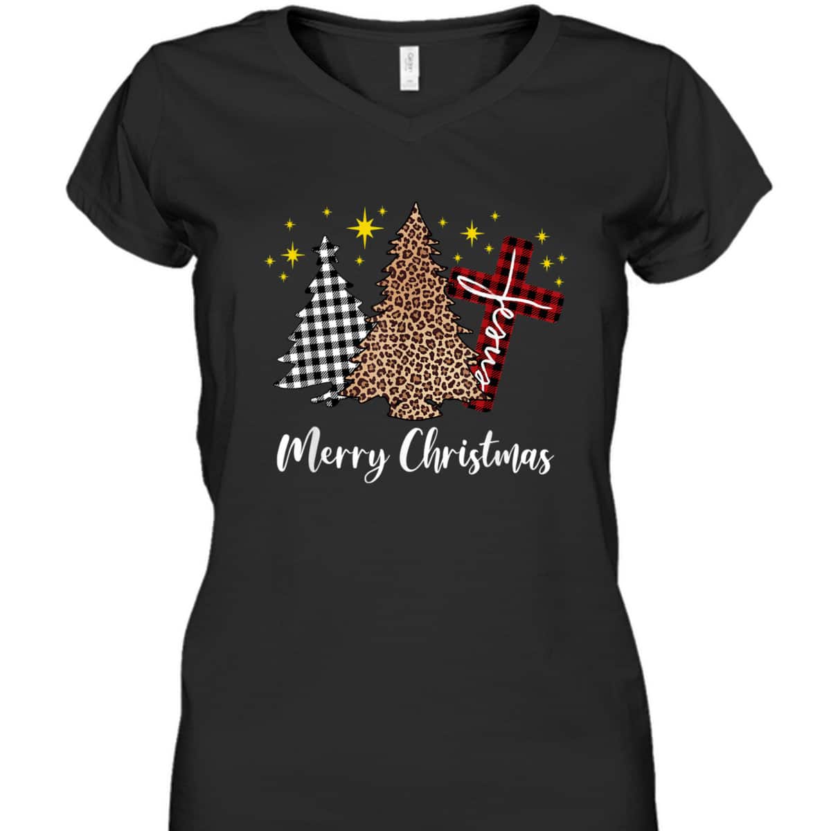 Plaid Xmas Tree Christian Cross Jesus Merry Christmas T-Shirt Plaid Xmas Tree Christian Cross Jesus Merry Christmas T-Shirt