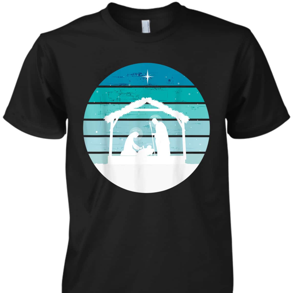 Nativity Scene Christmas Jesus Christ Winter Xmas Religious T-Shirt