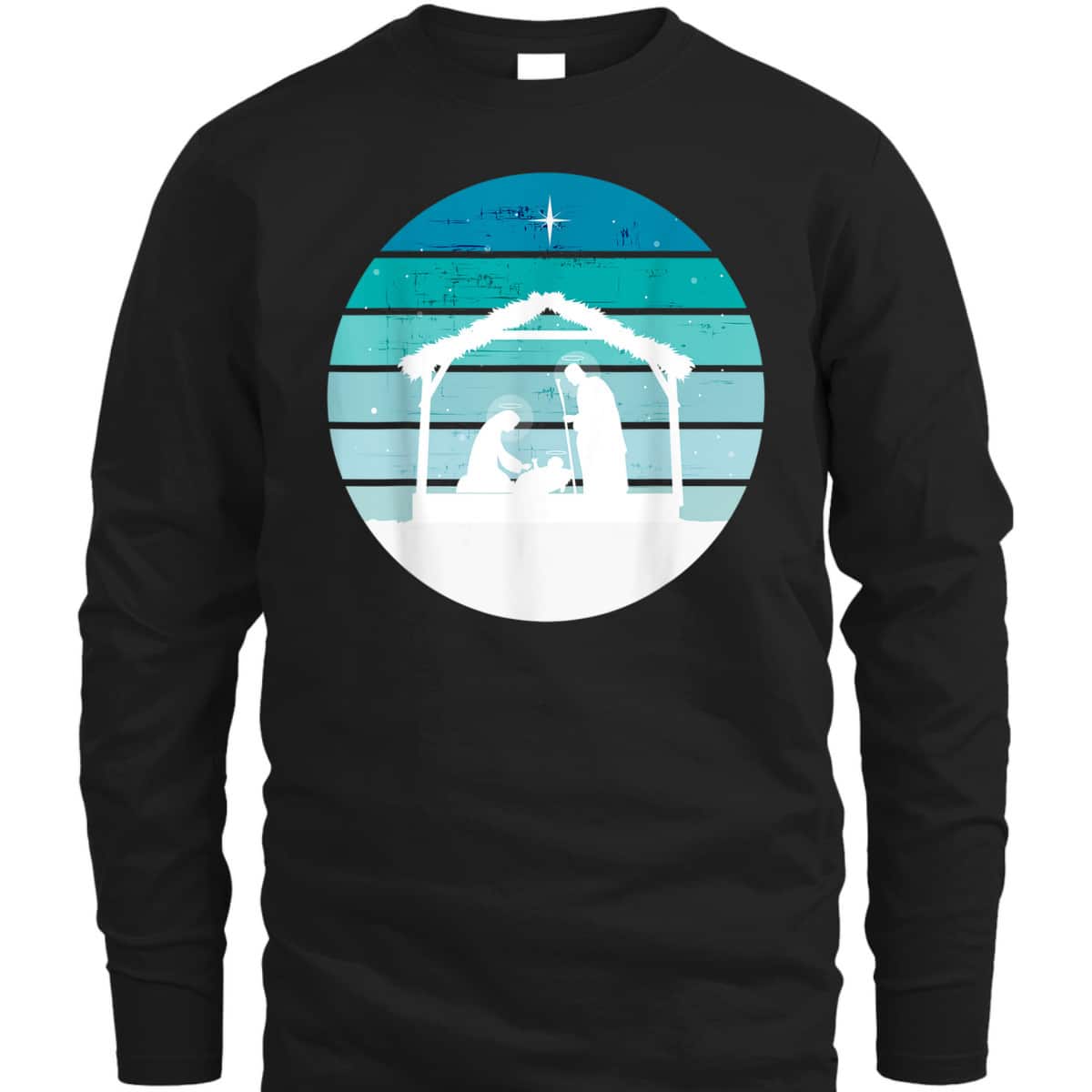 Nativity Scene Christmas Jesus Christ Winter Xmas Religious T-Shirt