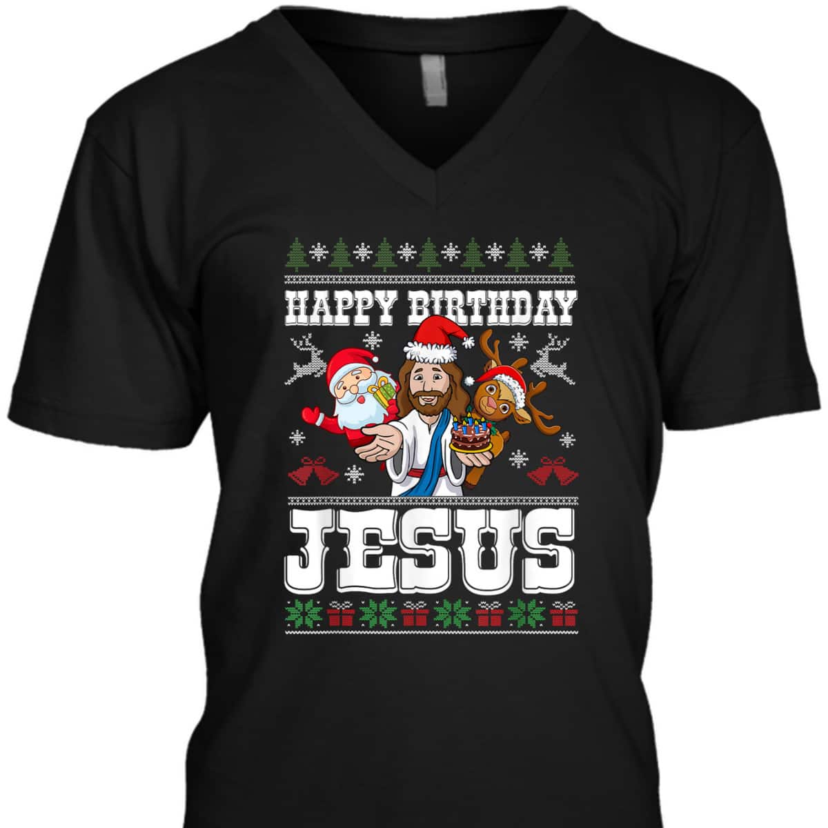Happy Birthday Jesus Merry Christmas Santa Christian Xmas T-Shirt Happy Birthday Jesus Merry Christmas Santa Christian Xmas T-Shirt