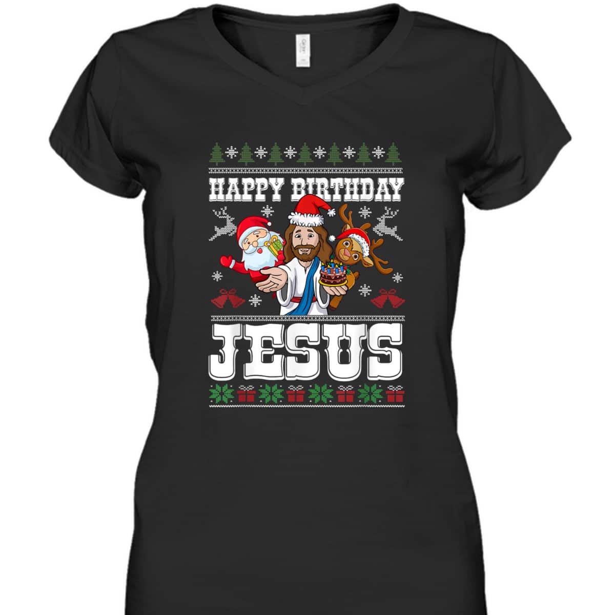 Happy Birthday Jesus Merry Christmas Santa Christian Xmas T-Shirt Happy Birthday Jesus Merry Christmas Santa Christian Xmas T-Shirt