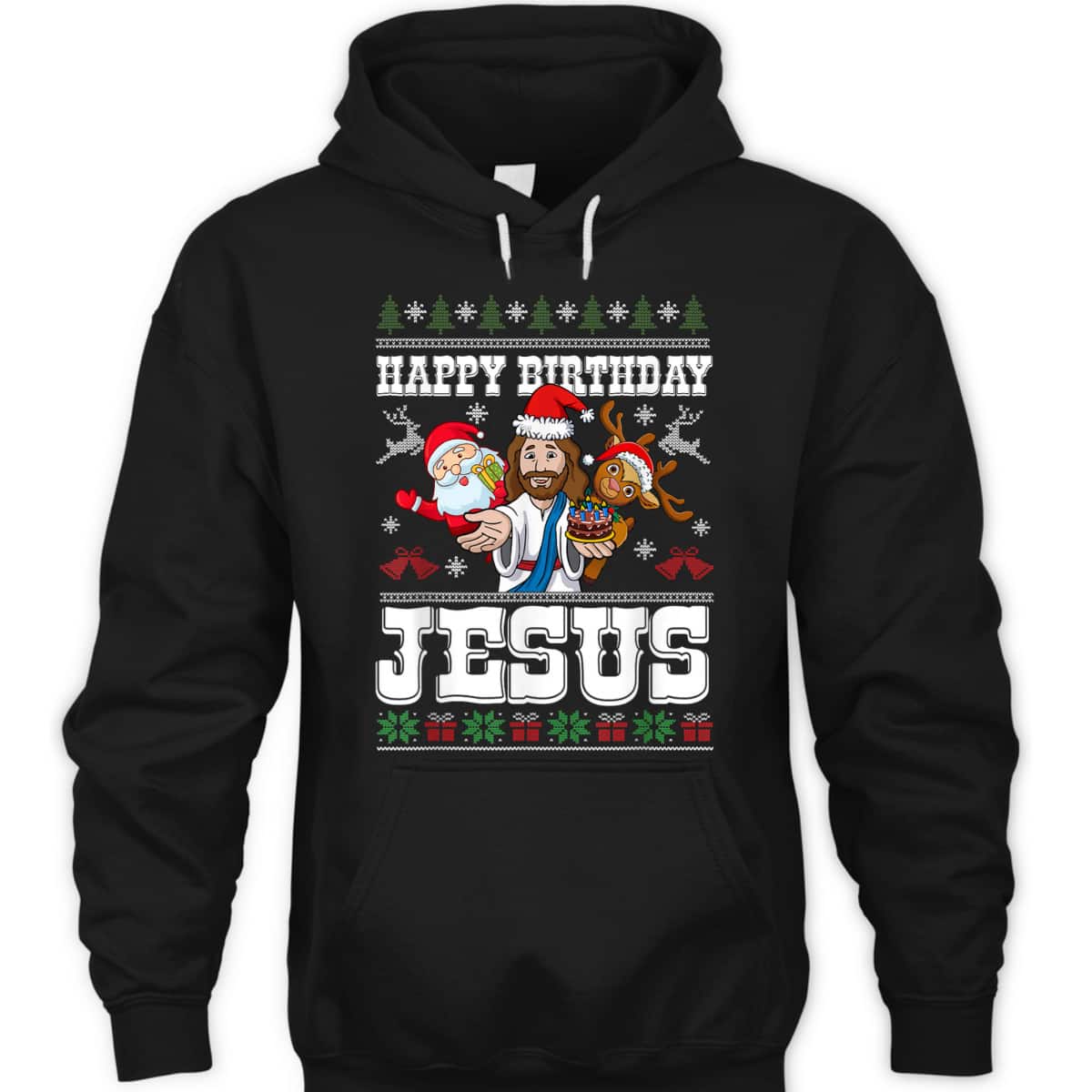 Happy Birthday Jesus Merry Christmas Santa Christian Xmas T-Shirt