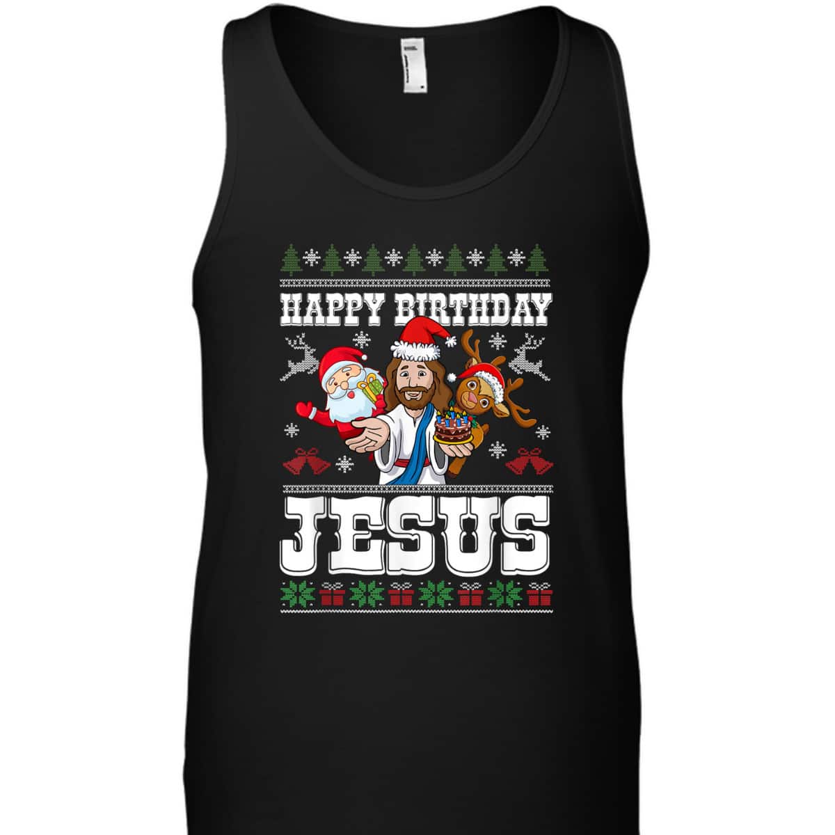 Happy Birthday Jesus Merry Christmas Santa Christian Xmas T-Shirt