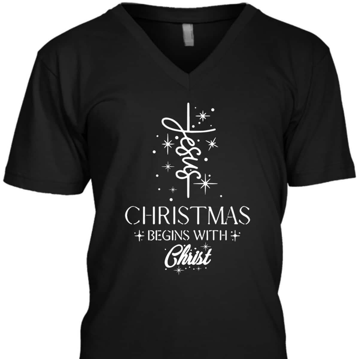 Christmas Begins With Christ Christmas Xmas Christian Spirit Religious T-Shirt Christmas Begins With Christ Christmas Xmas Christian Spirit Religious T-Shirt
