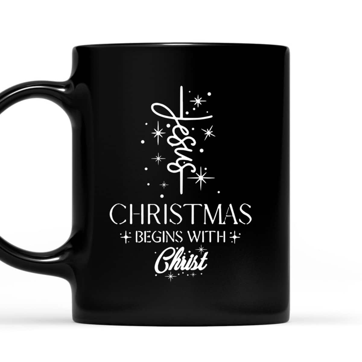 Christmas Begins With Christ Christmas Xmas Christian Spirit Religious T-Shirt