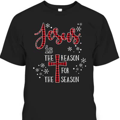 Cute Jesus Is The Reason For The Season Buffalo Plaid Pajama T-Shirt