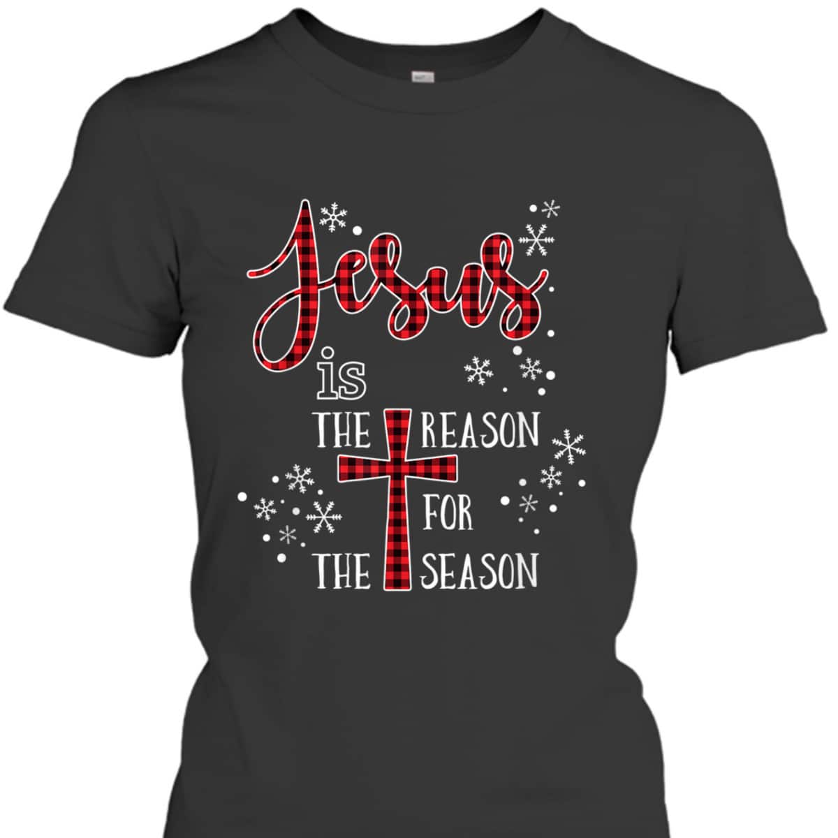 Cute Jesus Is The Reason For The Season Buffalo Plaid Pajama T-Shirt