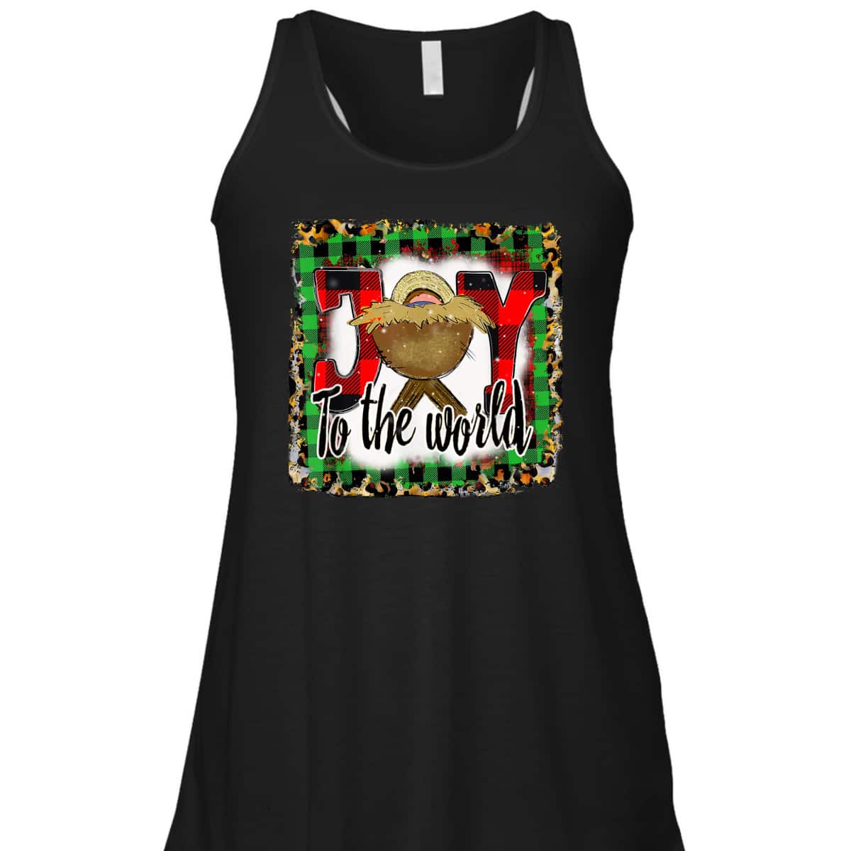 Joy To The World Baby Jesus Buffalo Plaid Leopard Christmas T-Shirt Joy To The World Baby Jesus Buffalo Plaid Leopard Christmas T-Shirt