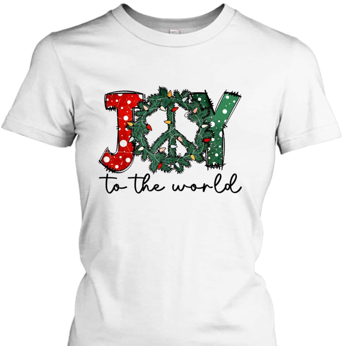 Retro Joy To The World Christmas Jesus Christian Xmas T-Shirt
