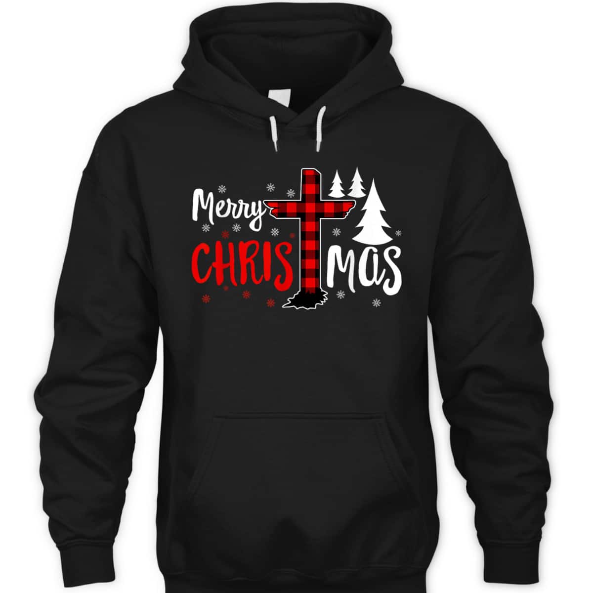 Merry Christmas Christians Buffalo Plaid Christian Faith Cross T-Shirt