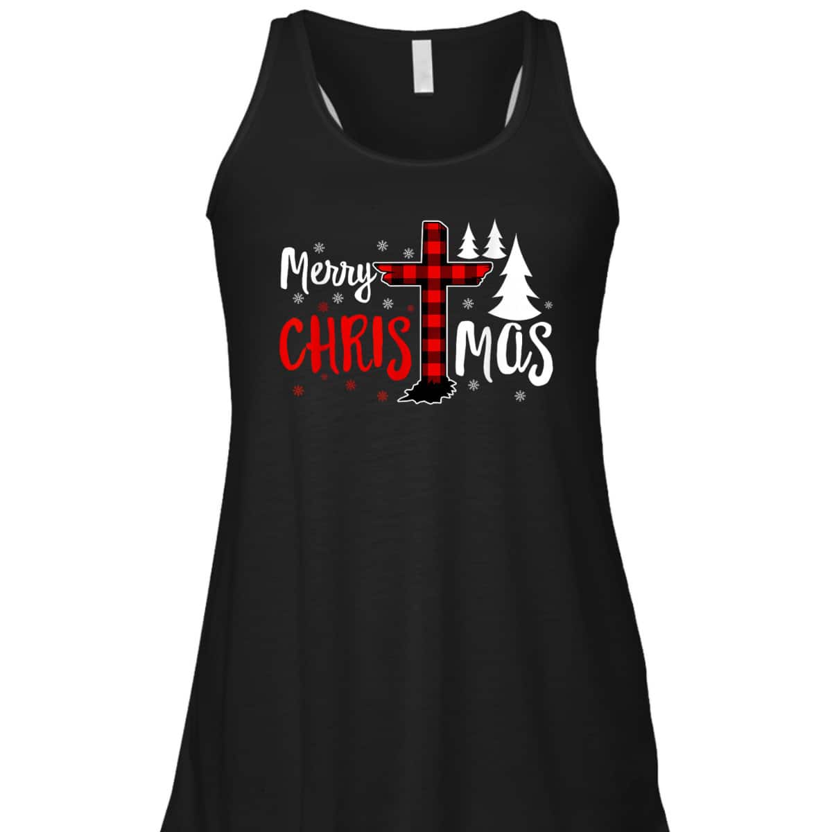 Merry Christmas Christians Buffalo Plaid Christian Faith Cross T-Shirt