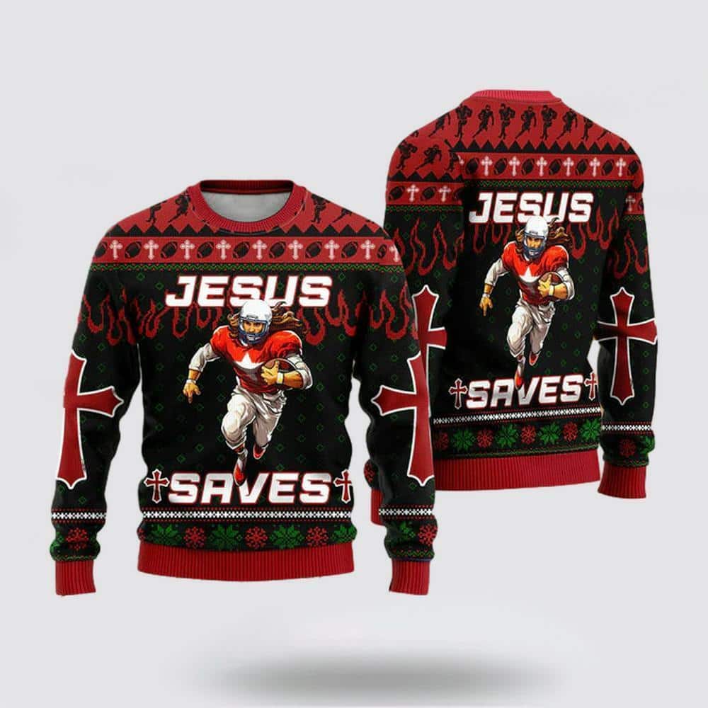 Cool Jesus American Football Team Red Ugly Christmas Ugly Christmas Sweater Cool Jesus American Football Team Red Ugly Christmas Ugly Christmas Sweater