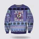 Christian Ugly Christmas Ugly Christmas Sweater Jesus Has Your Back Ugly Christian Ugly Christmas Ugly Christmas Sweater Jesus Has Your Back Ugly