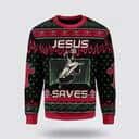 Christian Jesus Saves Football Ugly Christmas Ugly Christmas Sweater Religious Christmas Gifts Christian Jesus Saves Football Ugly Christmas Ugly Christmas Sweater Religious Christmas Gifts