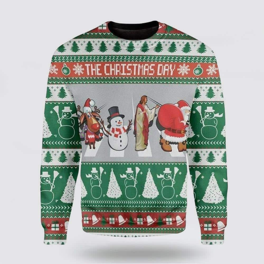 Christian The Christmas Day Jesus Santa Claus Ugly Christmas Ugly Christmas Sweater Christian The Christmas Day Jesus Santa Claus Ugly Christmas Ugly Christmas Sweater