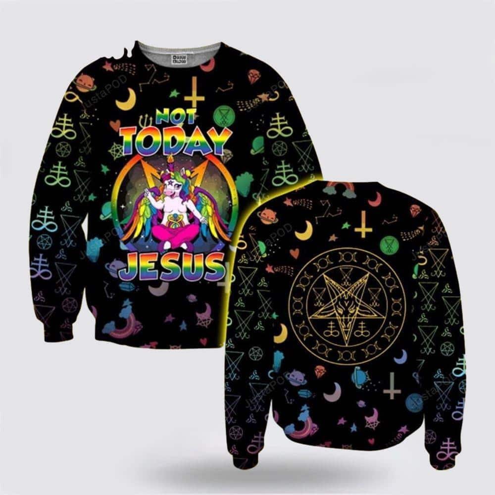 Christian Not Today Jesus Ugly Christmas Ugly Christmas Sweater Religious Christmas Gifts Christian Not Today Jesus Ugly Christmas Ugly Christmas Sweater Religious Christmas Gifts