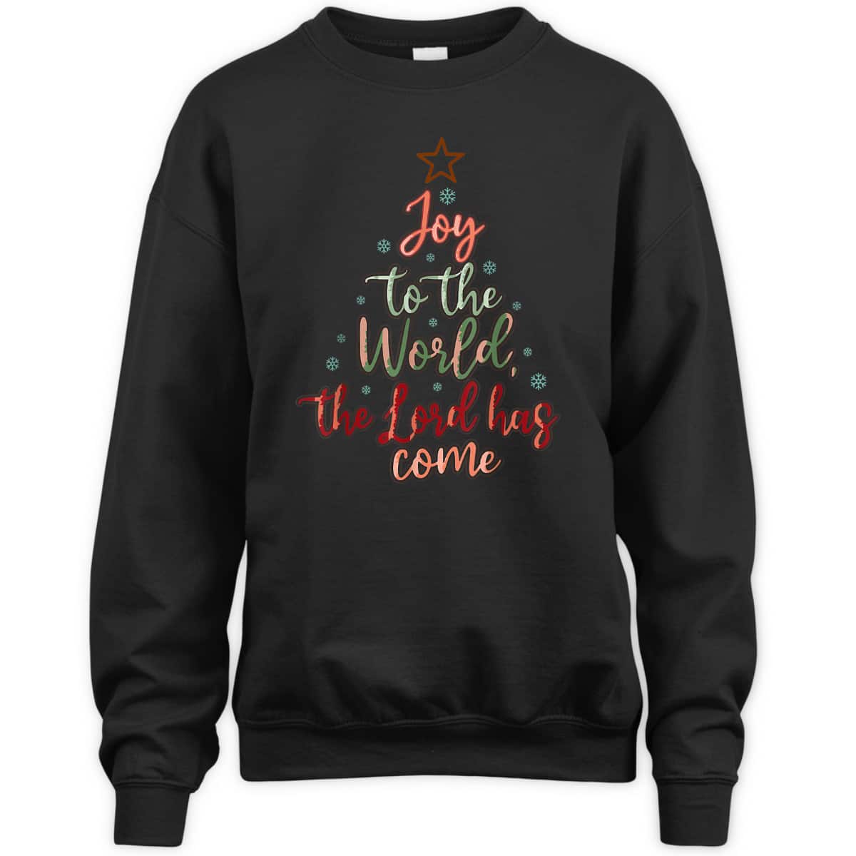 Joy Saying Merry Christmas Christian Message Xmas Tree The Lord Has Come T-Shirt
