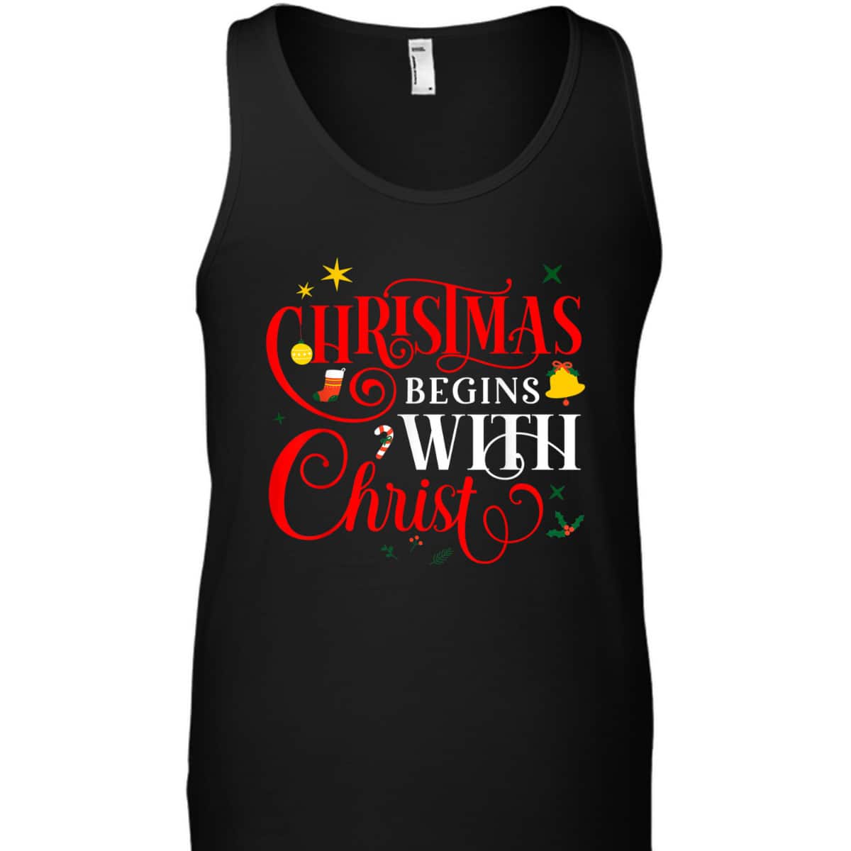 Christmas Begins With Christ Faith Jesus Christian Xmas T-Shirt