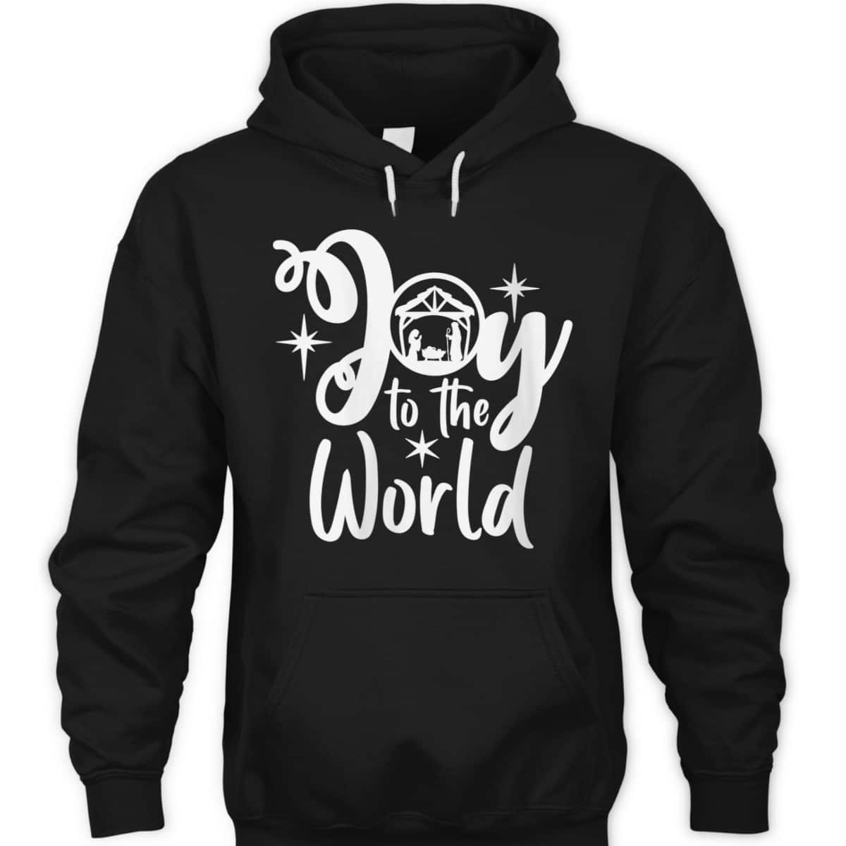 Religious Merry Christmas Joy To The World Nativity Scene Christian Xmas T-Shirt
