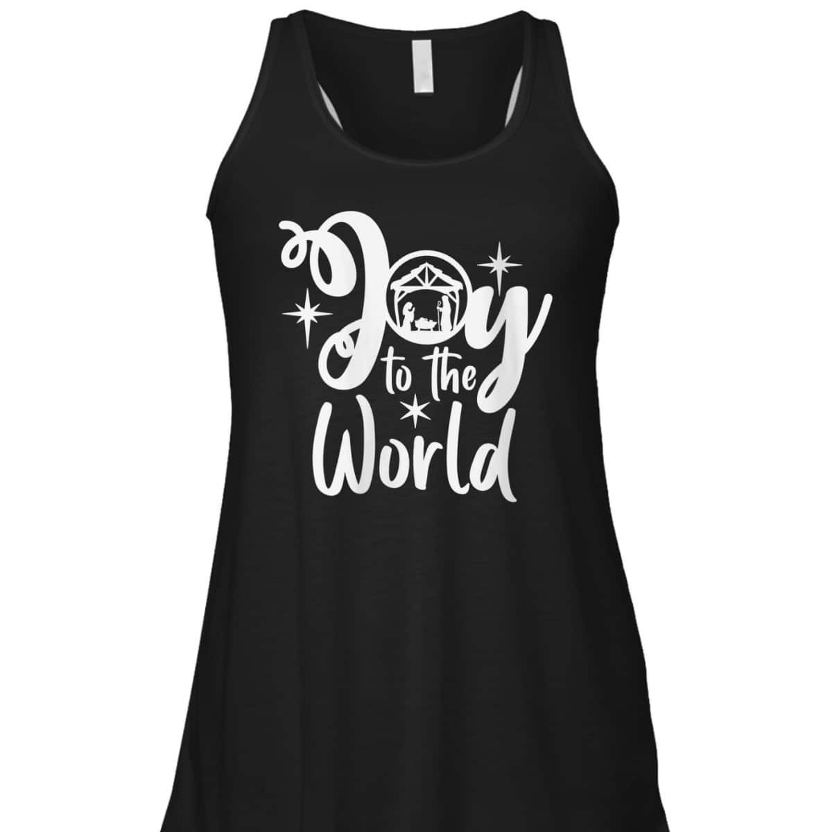 Religious Merry Christmas Joy To The World Nativity Scene Christian Xmas T-Shirt