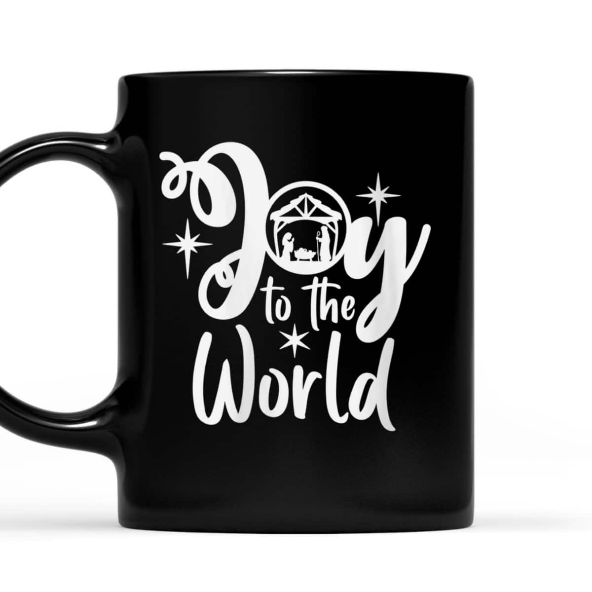Religious Merry Christmas Joy To The World Nativity Scene Christian Xmas T-Shirt