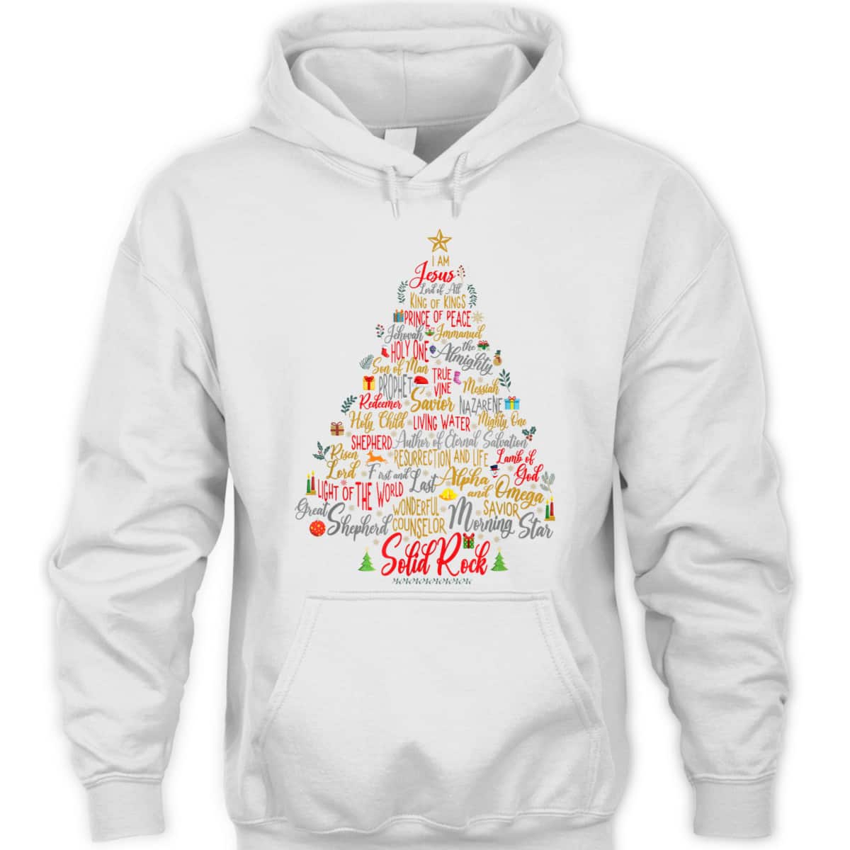 Names Of Jesus Christmas Tree Amazing Xmas Tree Christian Religious T-Shirt