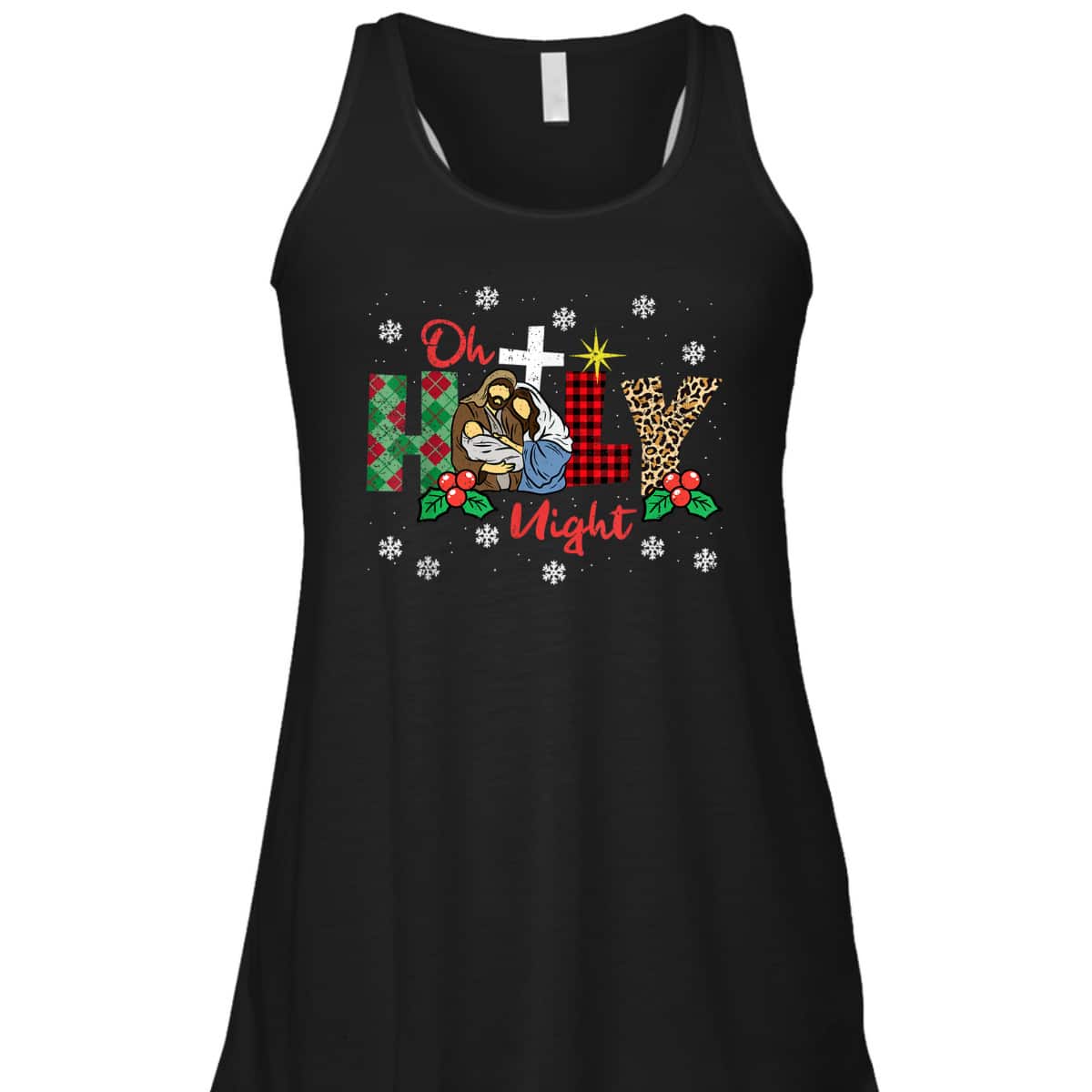 Oh Holy Night Christmas Pajama X-Mas Plaid Christian T-Shirt Oh Holy Night Christmas Pajama X-Mas Plaid Christian T-Shirt