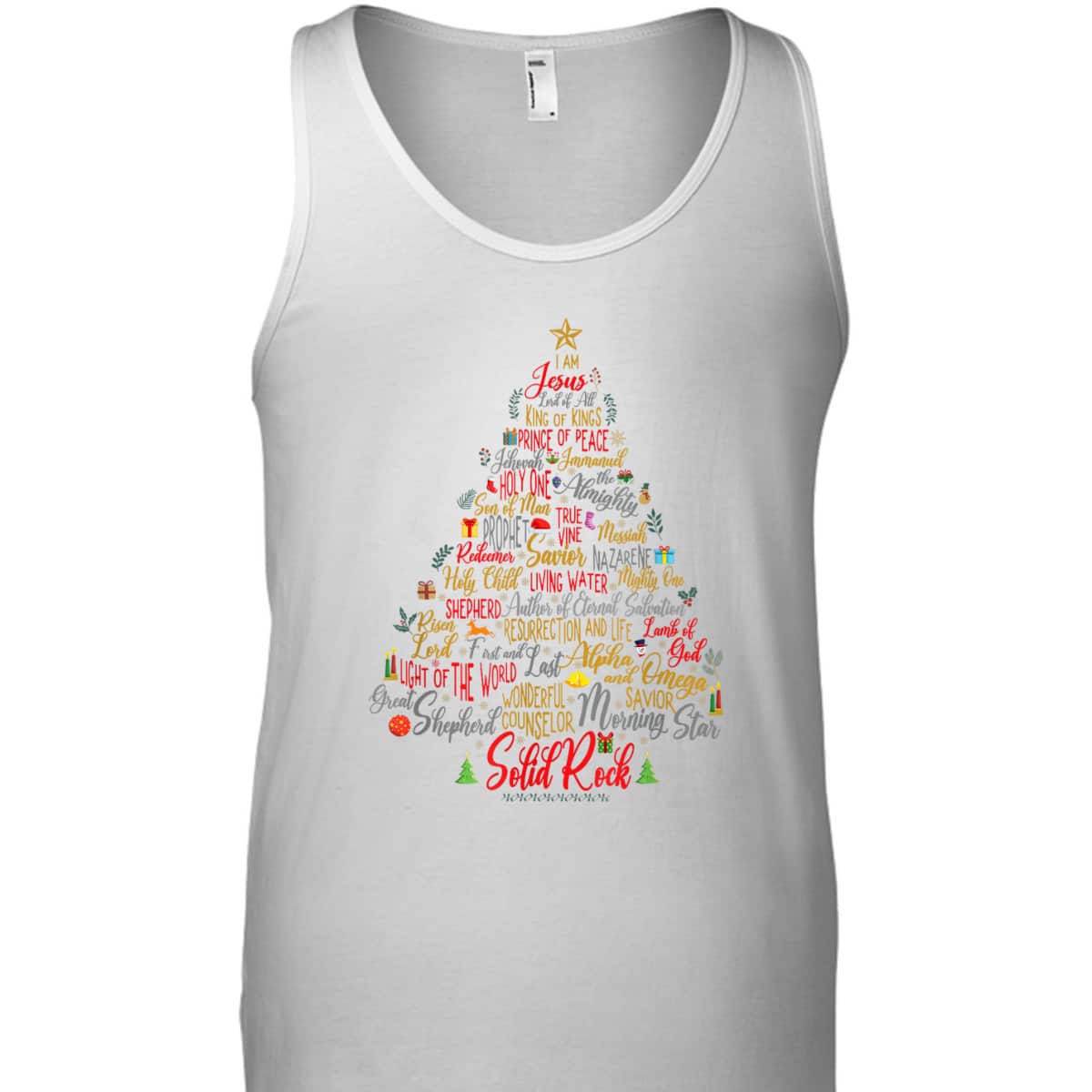 Names Of Jesus Christmas Tree Amazing Xmas Tree Christian Religious T-Shirt