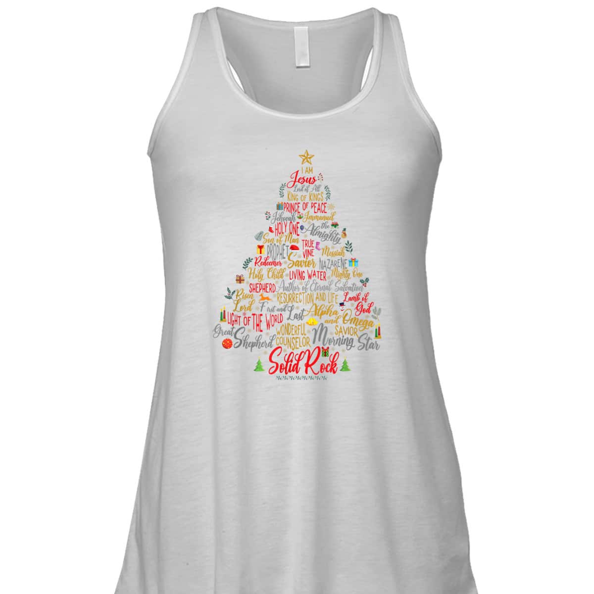 Names Of Jesus Christmas Tree Amazing Xmas Tree Christian Religious T-Shirt