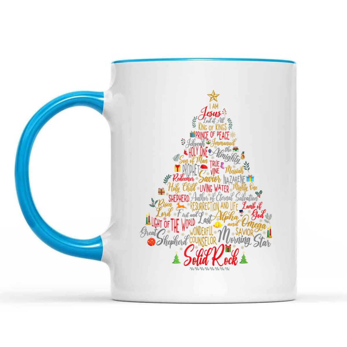 Names Of Jesus Christmas Tree Amazing Xmas Tree Christian Religious T-Shirt