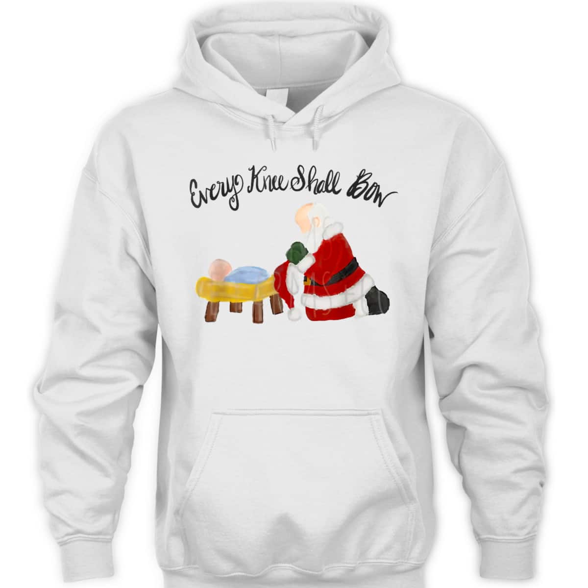Every Knee Shall Bow Santa Xmas Jesus Christian Bible T-Shirt Every Knee Shall Bow Santa Xmas Jesus Christian Bible T-Shirt