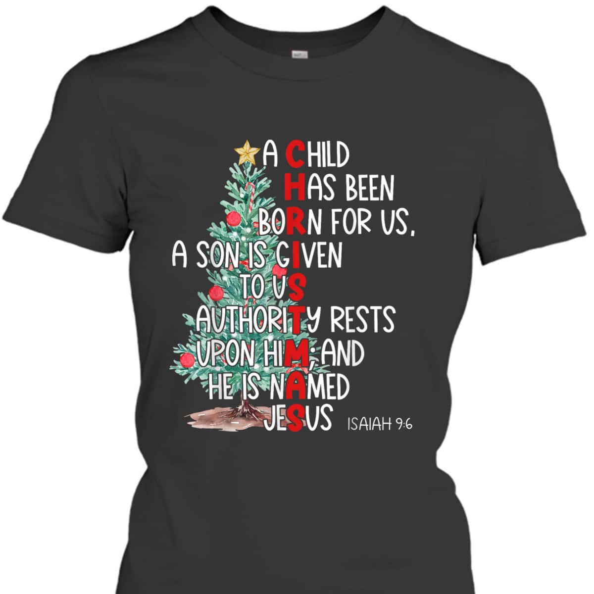 Christmas Jesus Mighty God Isaiah 9:6 Faith Christian Bible Verse He IS Named Jesus T-Shirt Christmas Jesus Mighty God Isaiah 9:6 Faith Christian Bible Verse He IS Named Jesus T-Shirt