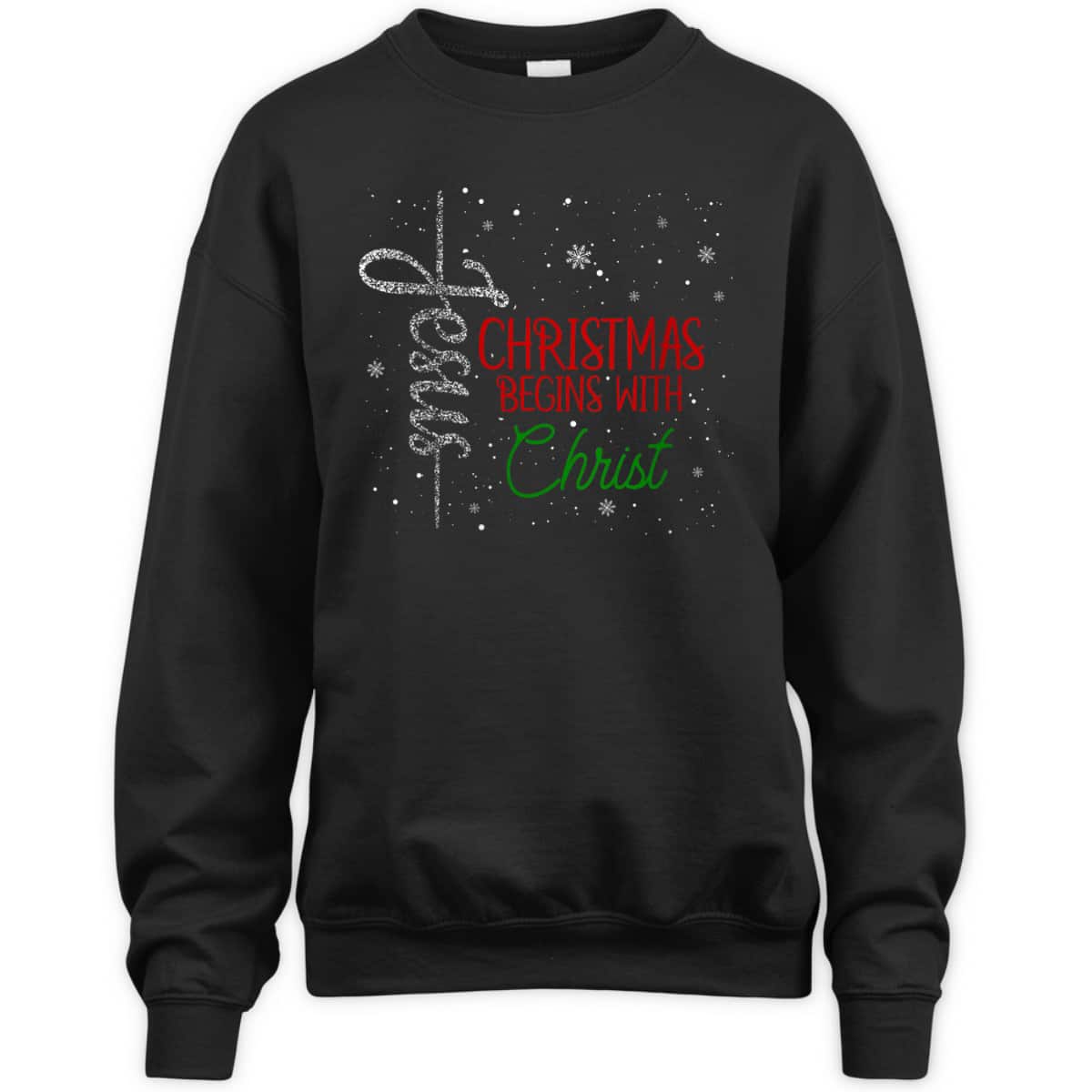 Christmas Begins With Christ Jesus Snowflake Christian Religious T-Shirt Christmas Begins With Christ Jesus Snowflake Christian Religious T-Shirt