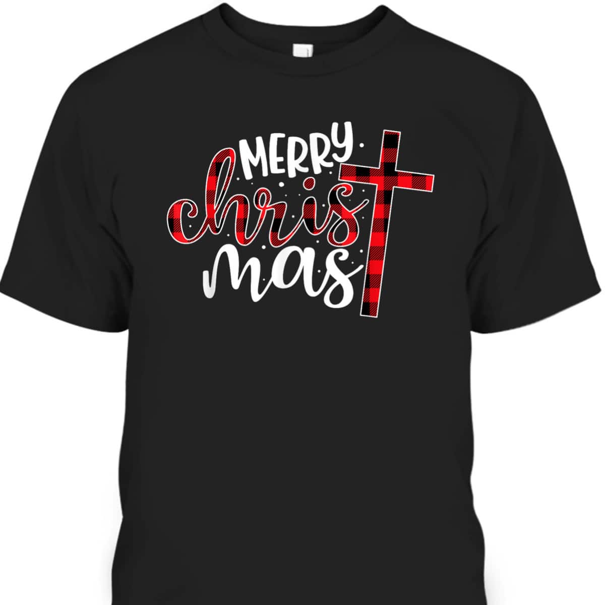 Buffalo Plaid Merry Christmas Christian Cross T-Shirt Buffalo Plaid Merry Christmas Christian Cross T-Shirt