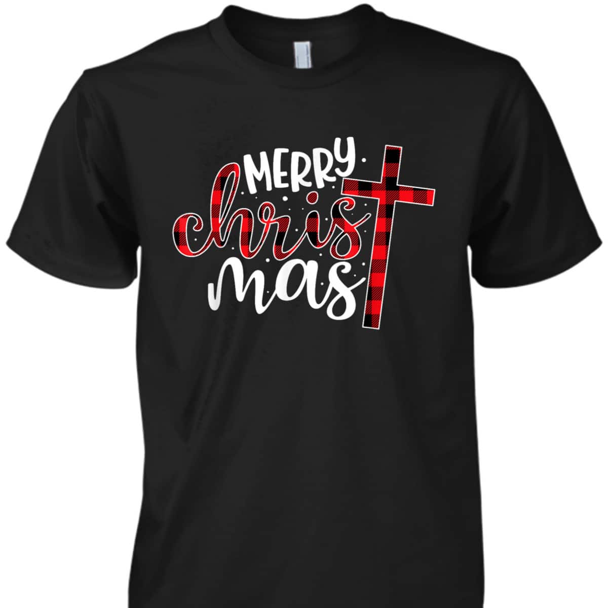 Buffalo Plaid Merry Christmas Christian Cross T-Shirt Buffalo Plaid Merry Christmas Christian Cross T-Shirt