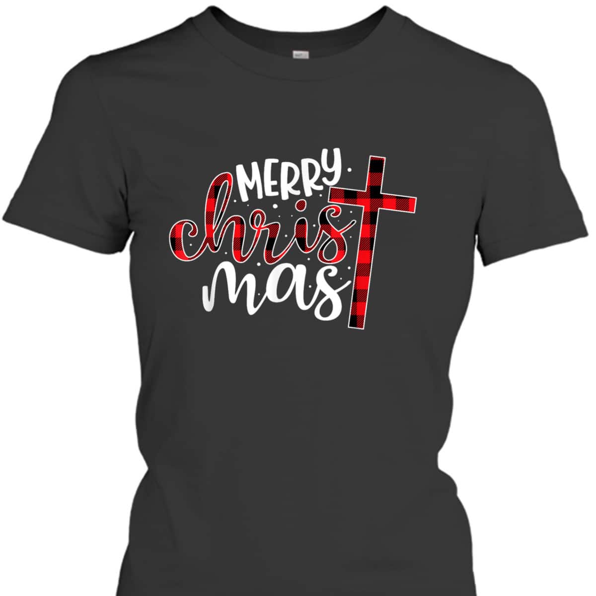 Buffalo Plaid Merry Christmas Christian Cross T-Shirt Buffalo Plaid Merry Christmas Christian Cross T-Shirt