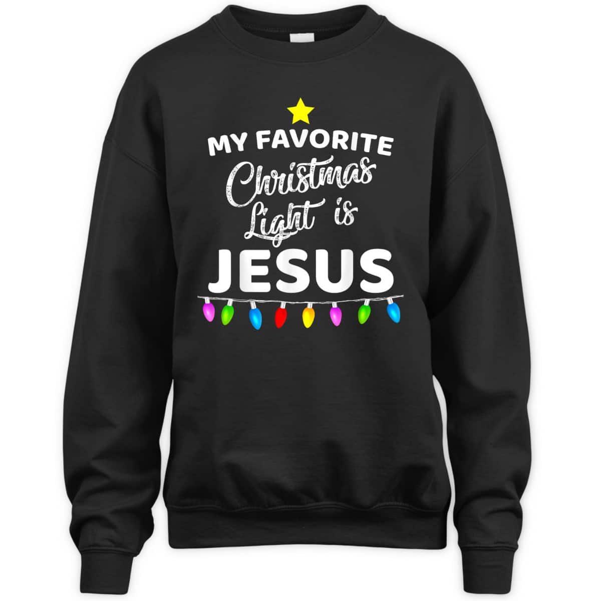 My Favorite Christmas Light Is Jesus Christian Xmas T-Shirt