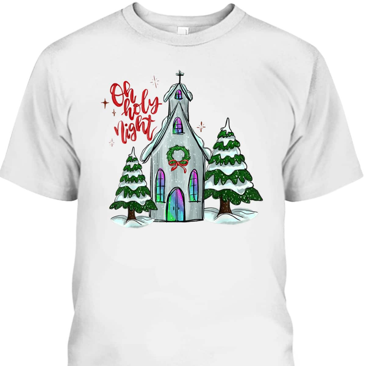 Christian Christmas Oh Holy Night Xmas Church Silent Night T-Shirt