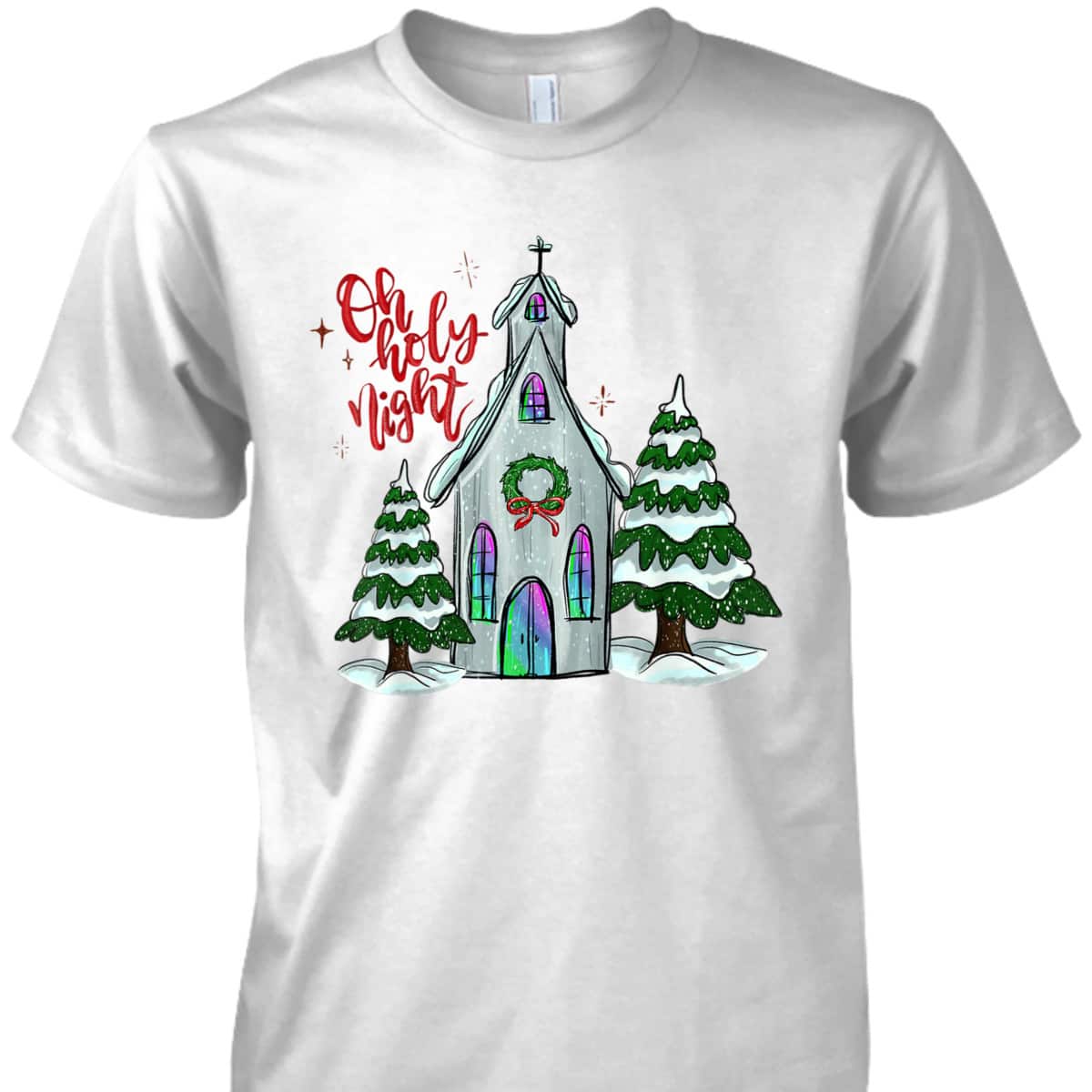 Christian Christmas Oh Holy Night Xmas Church Silent Night T-Shirt