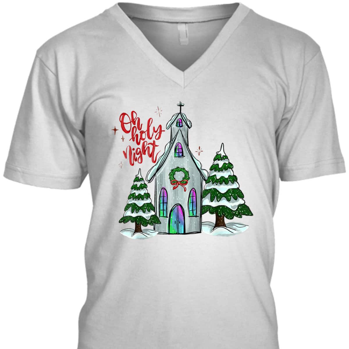 Christian Christmas Oh Holy Night Xmas Church Silent Night T-Shirt