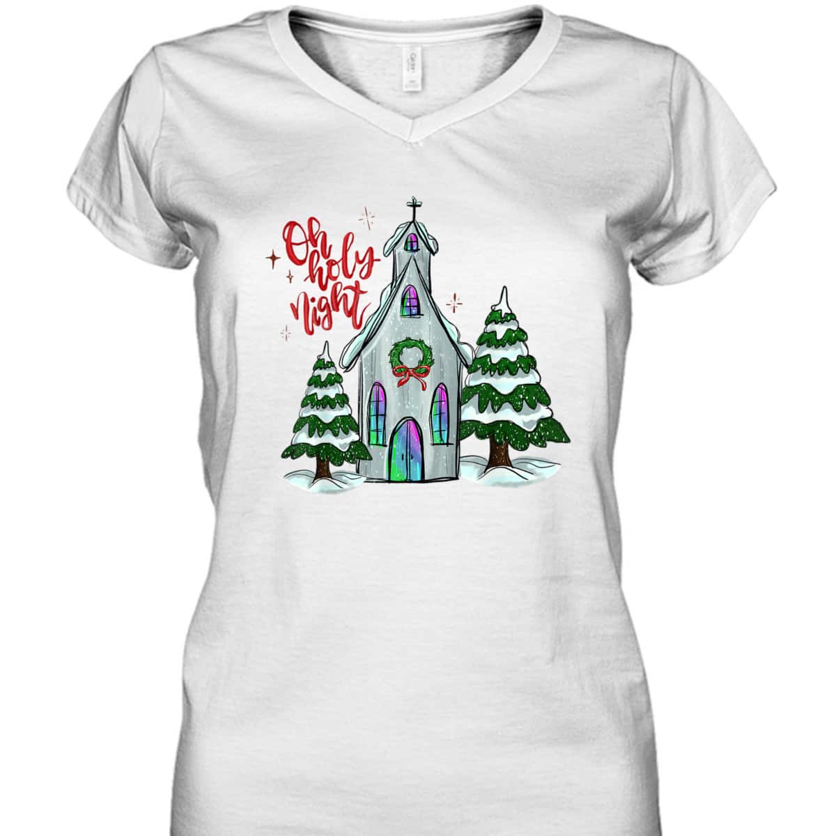 Christian Christmas Oh Holy Night Xmas Church Silent Night T-Shirt