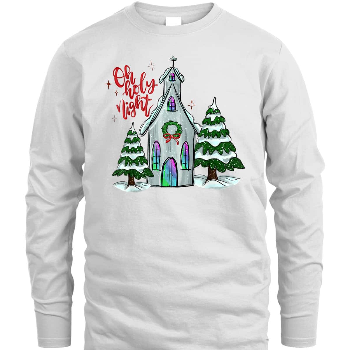Christian Christmas Oh Holy Night Xmas Church Silent Night T-Shirt