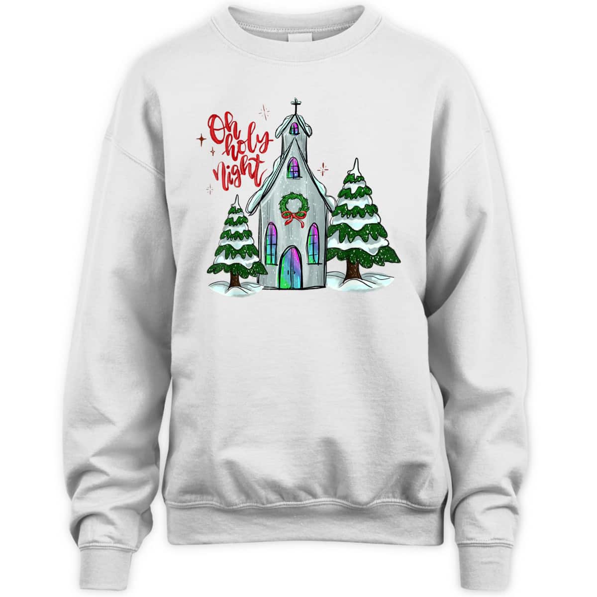 Christian Christmas Oh Holy Night Xmas Church Silent Night T-Shirt