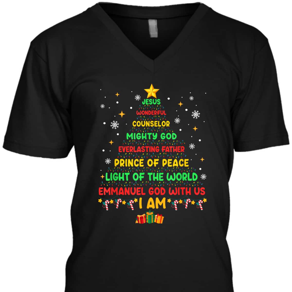 Jesus Wonderful Counselor Mighty God Xmas Christian Christmas T-Shirt Jesus Wonderful Counselor Mighty God Xmas Christian Christmas T-Shirt