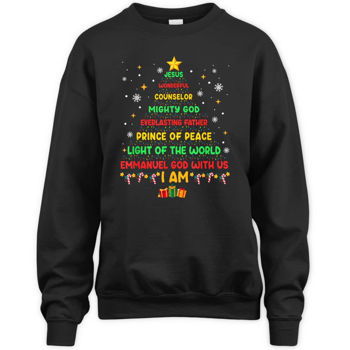 Jesus Wonderful Counselor Mighty God Xmas Christian Christmas T-Shirt Jesus Wonderful Counselor Mighty God Xmas Christian Christmas T-Shirt
